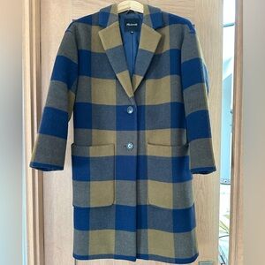 Madewell Elmcourt Buffalo Check Coat in Golden Pecan Size XXS